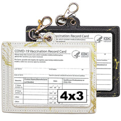 2 Pack Vaccine Card Protector (Black & White Marble)